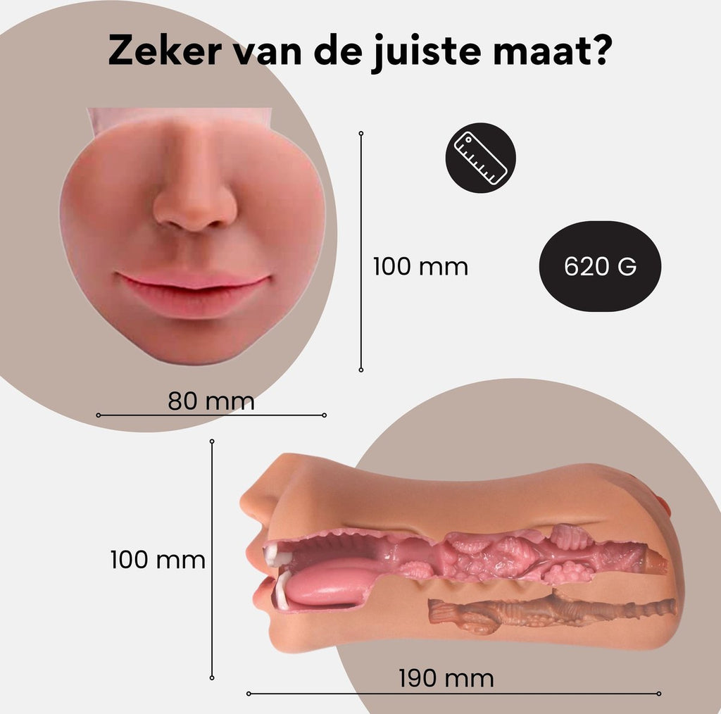 ME'ADAM Melange™ - 3D Realistische Masturbator - Inclusief opbergtas & glijmiddel - 3 in 1 - Vagina, Anus & Mond - Sex toys voor mannen - Realistische vagina - Pocket Pussy - Kunstvagina - Masturbator Voor Man