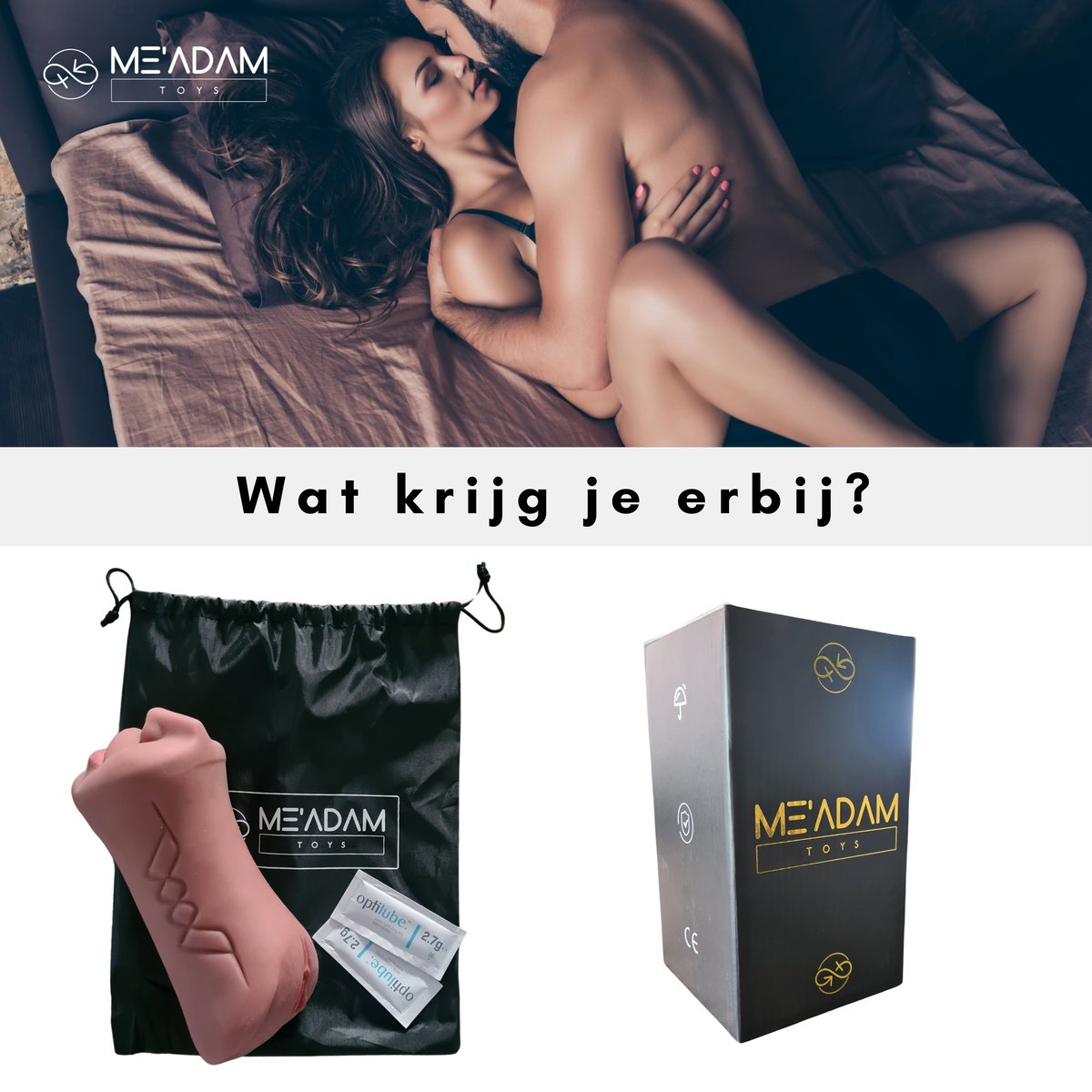 ME'ADAM Melange™ - 3D Realistische Masturbator - Inclusief opbergtas & glijmiddel - 3 in 1 - Vagina, Anus & Mond - Sex toys voor mannen - Realistische vagina - Pocket Pussy - Kunstvagina - Masturbator Voor Man