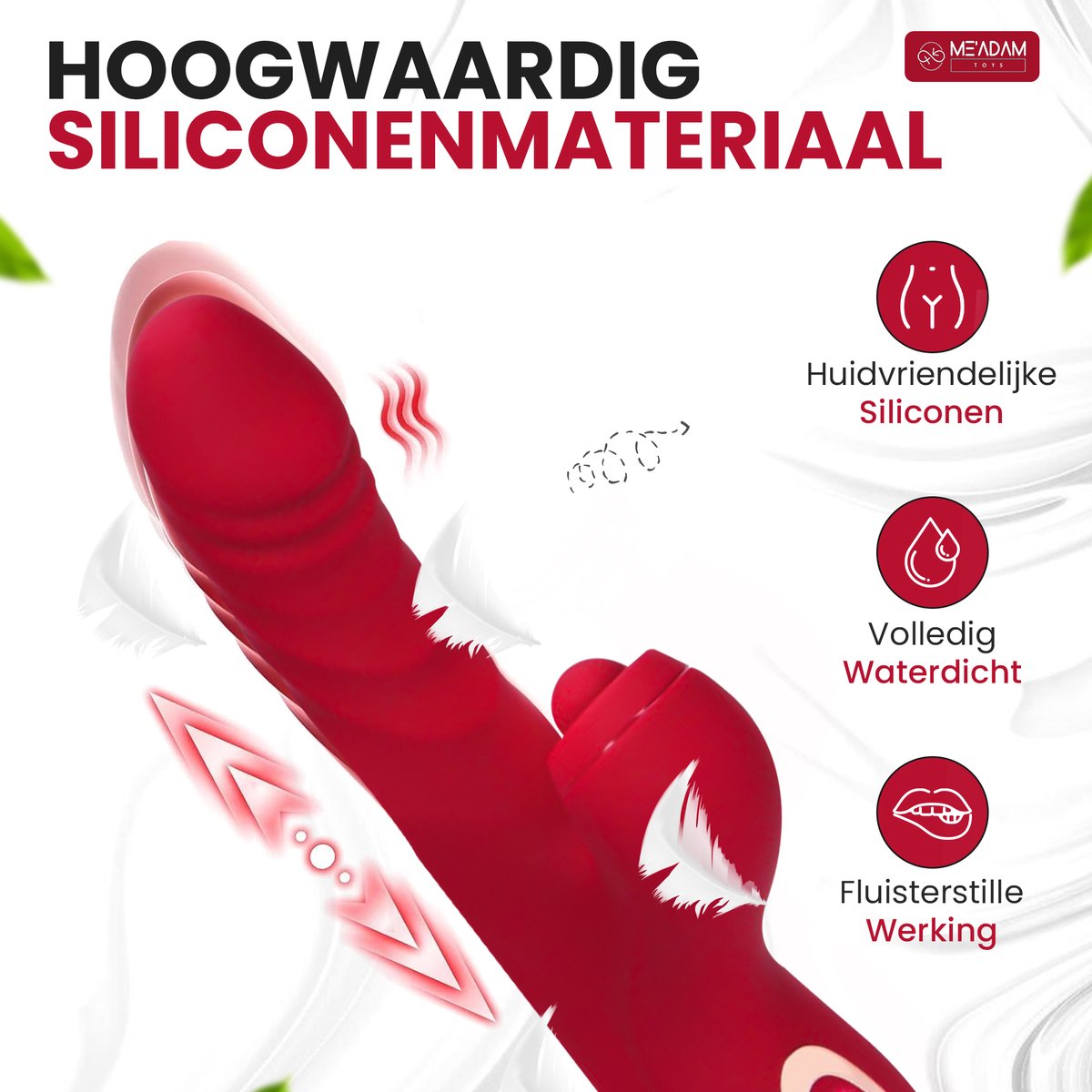 ME'ADAM – Vibrator voor Vrouwen – 3-in-1 G-Spot & Clitoris Stimulator – Wand Massager – 22 Standen – Stil – Waterdicht – Oplaadbaar - Sex toys voor vrouwen - Vibrators