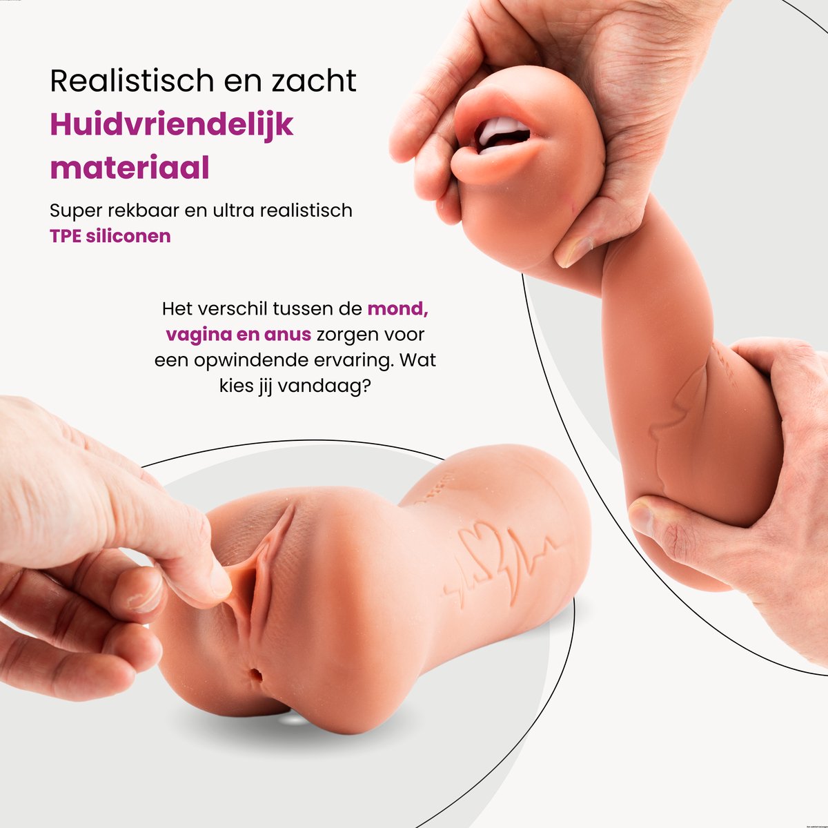 ME'ADAM - Amaze Dolls Julia Pocket Pussy voor Man - 3 in 1 – Sex Toys Voor Mannen en Koppels – Blowjob - Masturbator voor man - met Mond Kont en Vagina