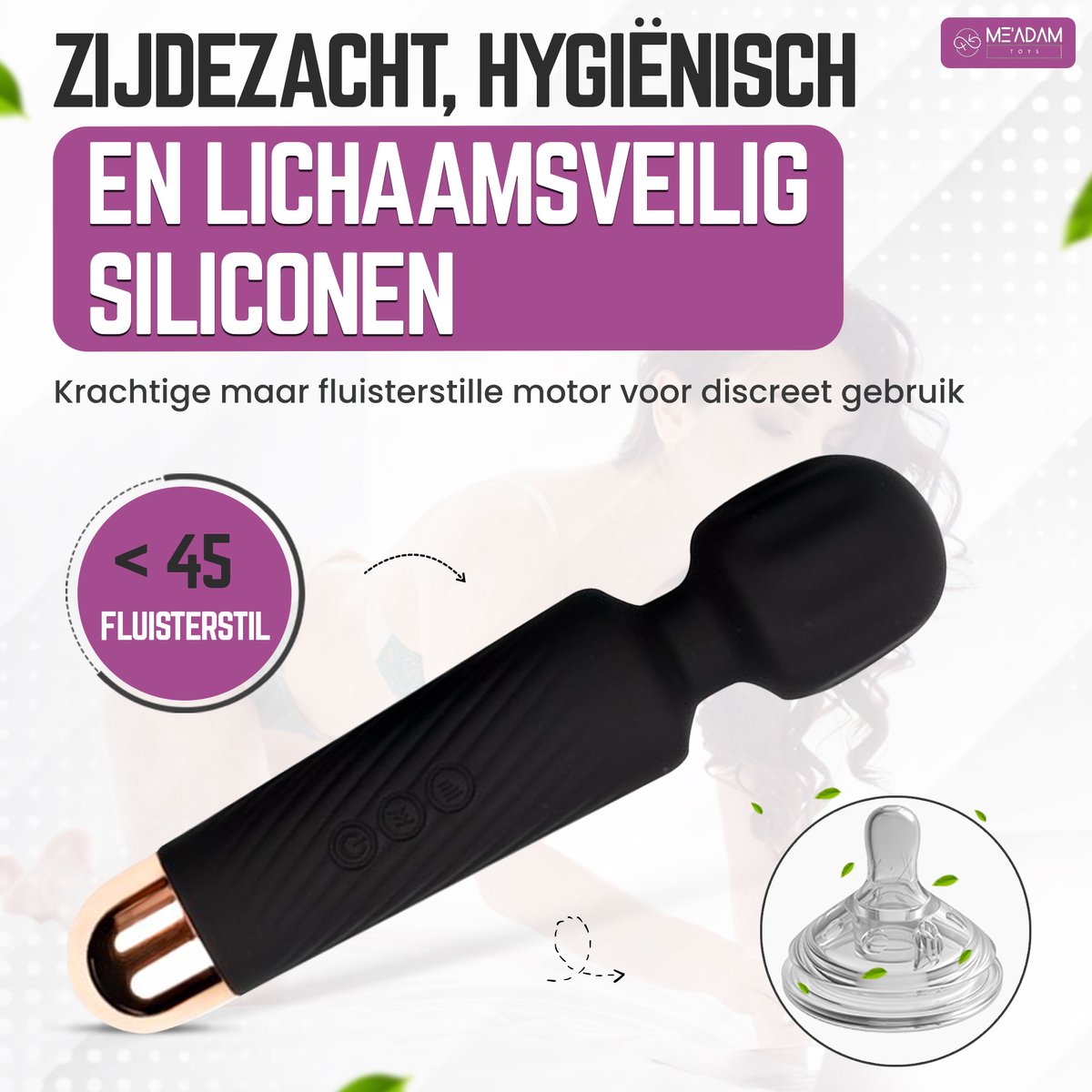 ME'ADAM - Magic Wand Vibrator – Luxe Wand Massager voor Vrouwen – 20 Standen – Waterbestendig - Sex toys voor vrouwen - vibrators