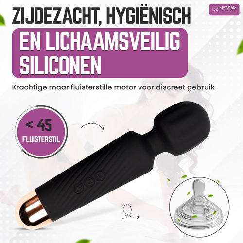 Wand massager van zijdezacht, lichaamsveilig siliconen