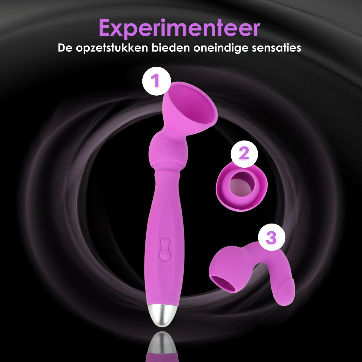 Tarzan vibrator met 3 verwisselbare opzetstukken