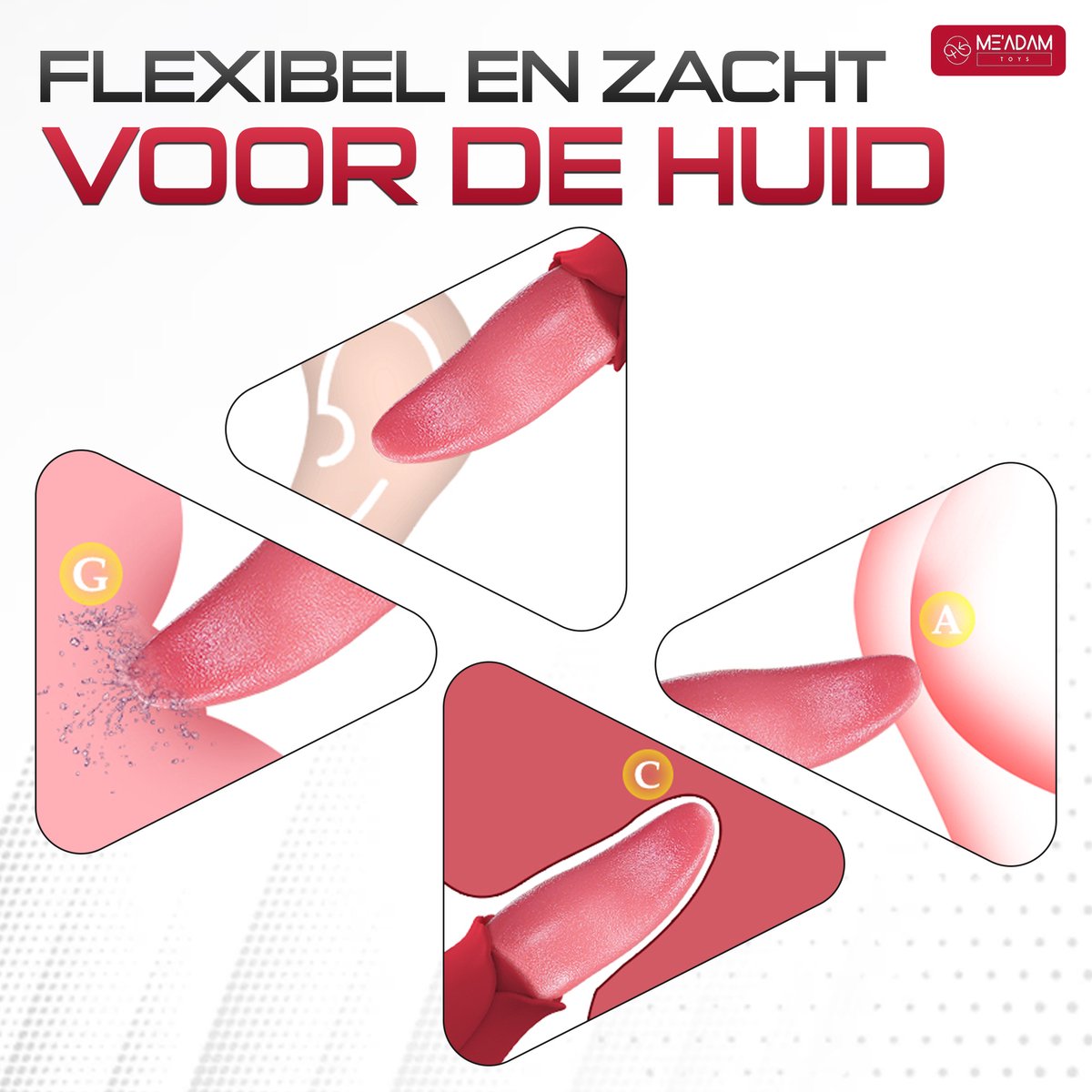 Flexibele, zachte siliconen tong voor clitorale stimulatie