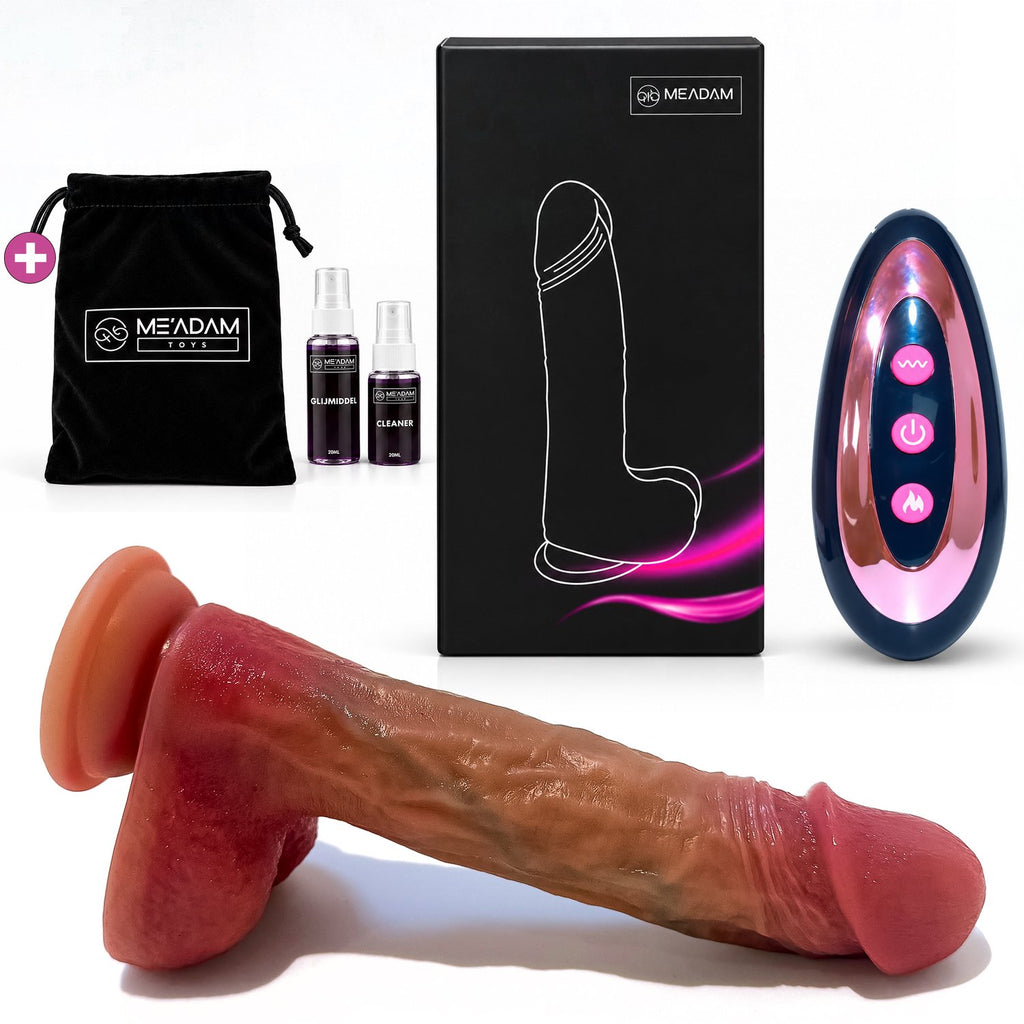 ME'ADAM - XXL Siliconen Vibrator - Dildo met Zuignap en Afstandsbediening - Krachtige Vibraties - Vaginaal & Anaal - Sex toys voor vrouwen - Sex toys voor mannen