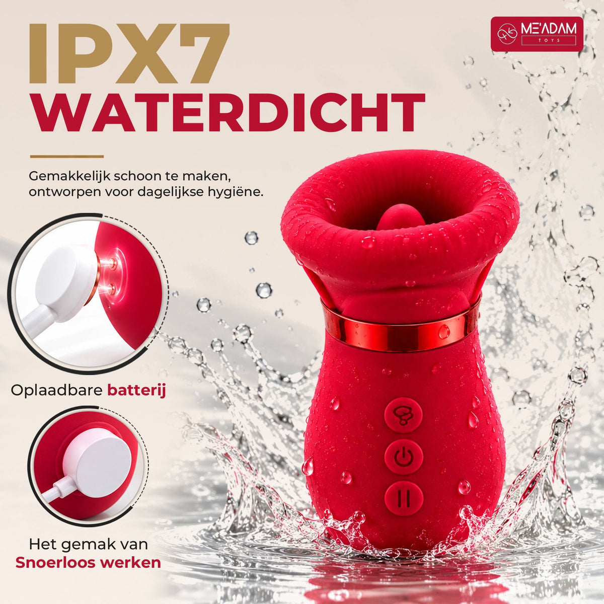 ME'ADAM - Tong Vibrators voor Vrouwen – Clitoris Stimulator met Zuigfunctie – Waterbestendig - Sex toys voor vrouwen - Vibrator
