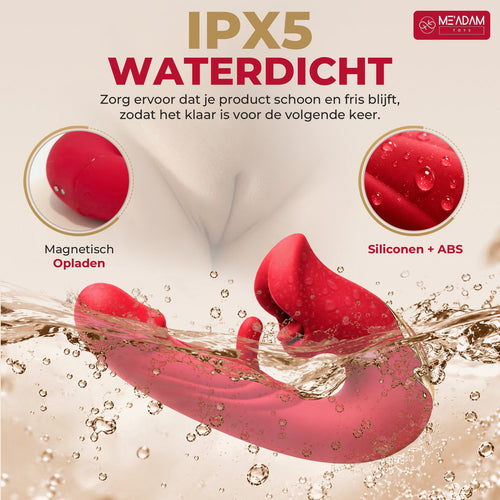 ME'ADAM - 3-in-1 Clitoris en G-Spot Vibrator - Rabbit Vibrator met Tongfunctie - Stil & Krachtig - Sex toys voor vrouwen - Vibrators voor vrouwen - Satisfyer