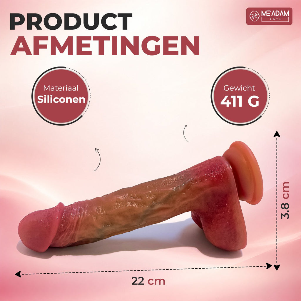ME'ADAM - XXL Siliconen Vibrator - Dildo met Zuignap en Afstandsbediening - Krachtige Vibraties - Vaginaal & Anaal - Sex toys voor vrouwen - Sex toys voor mannen