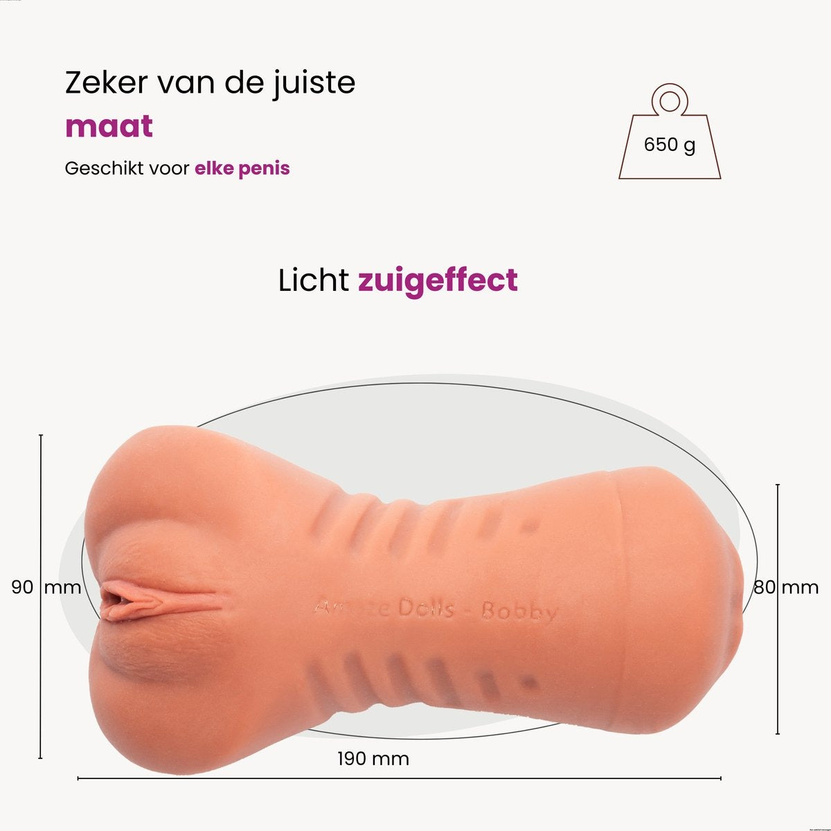 ME'ADAM - Amaze Dolls Bobby official - Masturbator - Realistisch - Pocket Pussy - 3 in 1 Vagina en Anus - Sex Toys voor Mannen - Kunstvagina Bruin