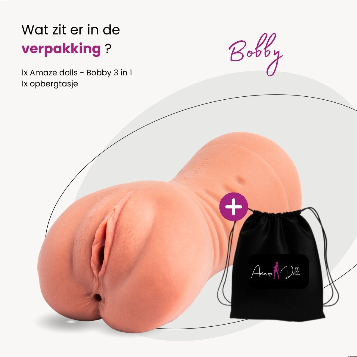 ME'ADAM - Amaze Dolls Bobby official - Masturbator - Realistisch - Pocket Pussy - 3 in 1 Vagina en Anus - Sex Toys voor Mannen - Kunstvagina Bruin